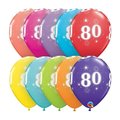 Mayflower Distributing Qualatex 85941 11 in. 80th Birthday A Round Latex Balloon 85941